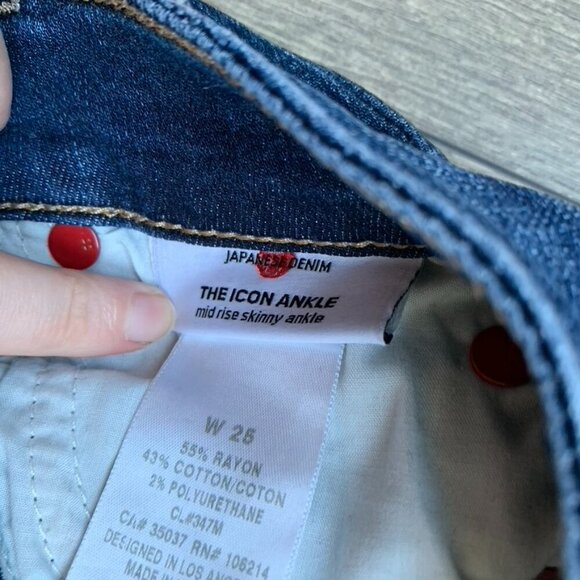 Joe's Jeans Skinny Jeans Icon Ankle Denim dark wash raw hem midrise Size 25 - Picture 11 of 16
